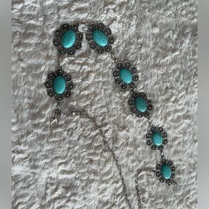 Chic Floral Turquoise Belt